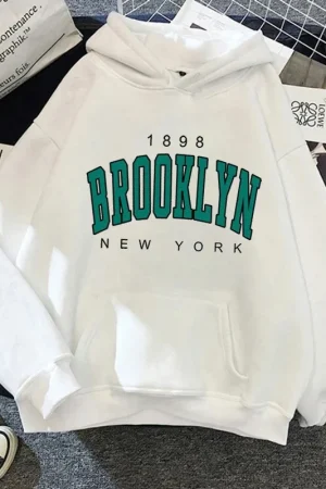 Spring and Autumn Winter New Fleece Loose Women Hoodies Selling Brooklyn Printed Couple Hoodie Female Sweatshirt Clothes Tops