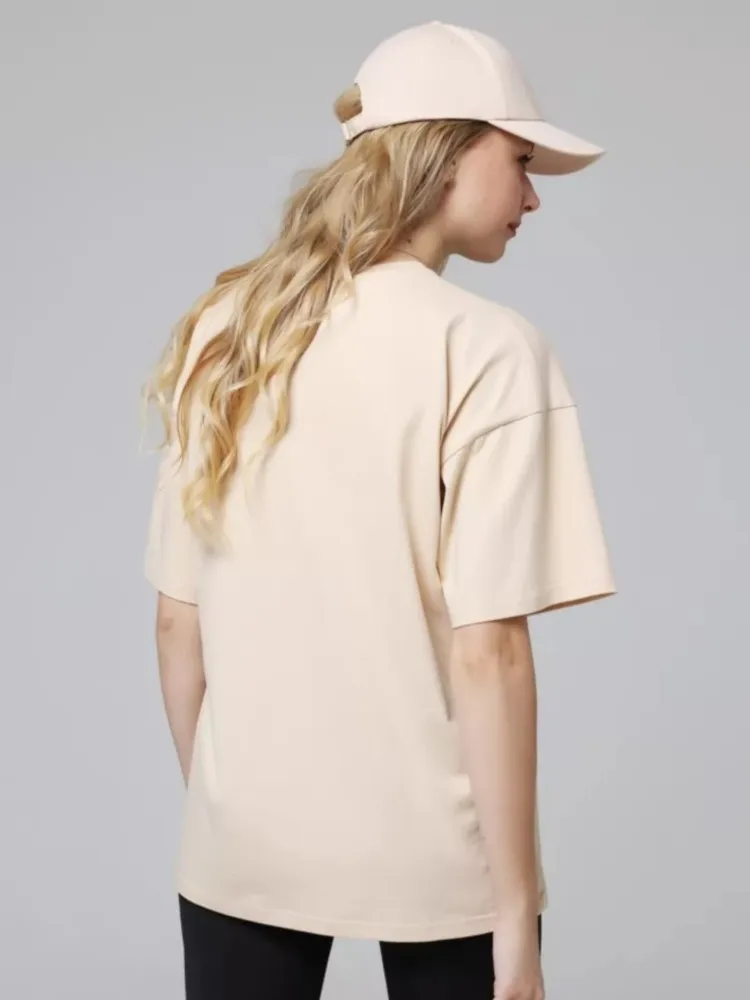 100% Cotton Solid T-shirts Summer Casual Women Sporty Short Sleeve Tees Fashion White Black Clothing Loose O-Neck Female Tops - Image 5