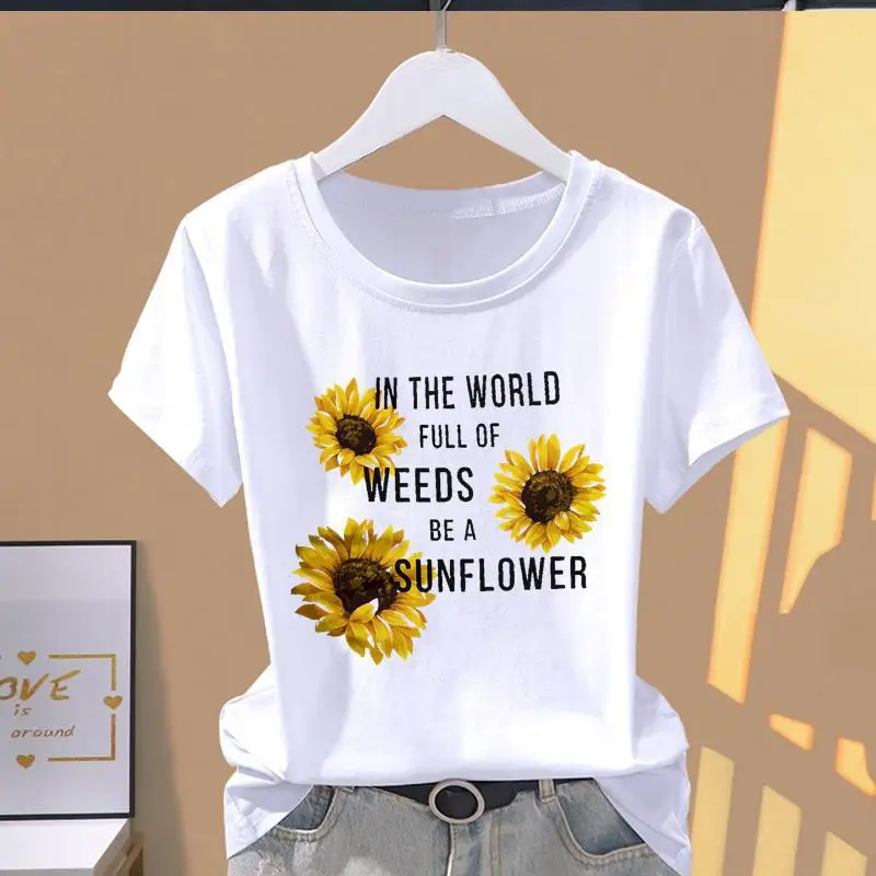 Modal Women Print Floral Sports Fashion Casual Explosive Short Sleeve T-shirt Graphic Tshirts Women Clothes Oversized T Shirt - Image 5