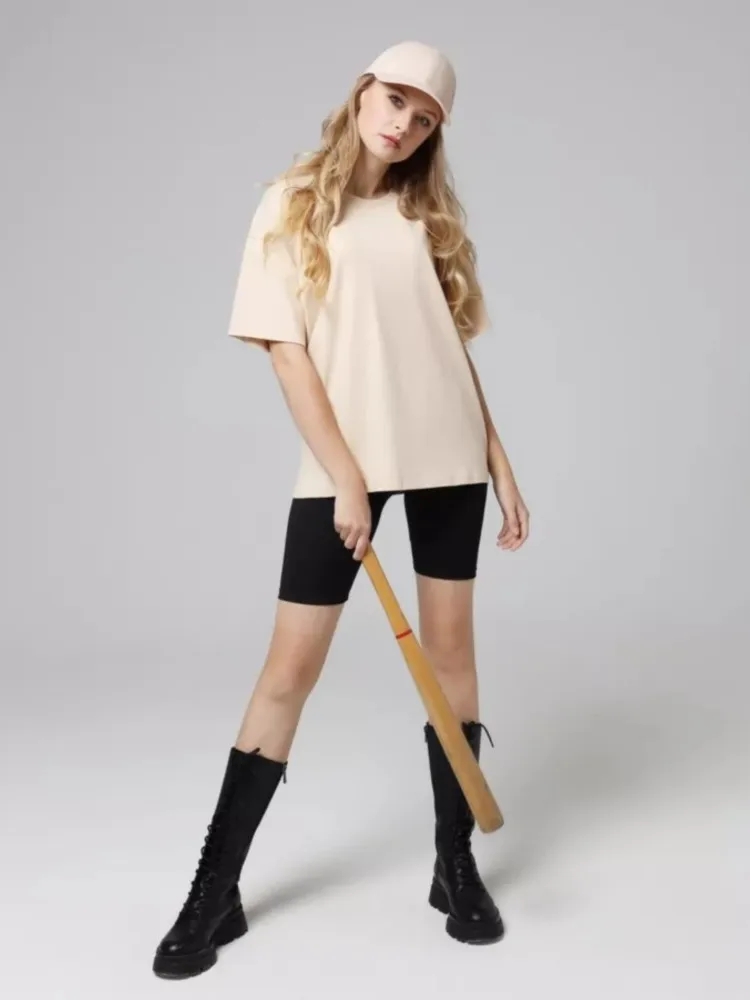 100% Cotton Solid T-shirts Summer Casual Women Sporty Short Sleeve Tees Fashion White Black Clothing Loose O-Neck Female Tops - Image 4